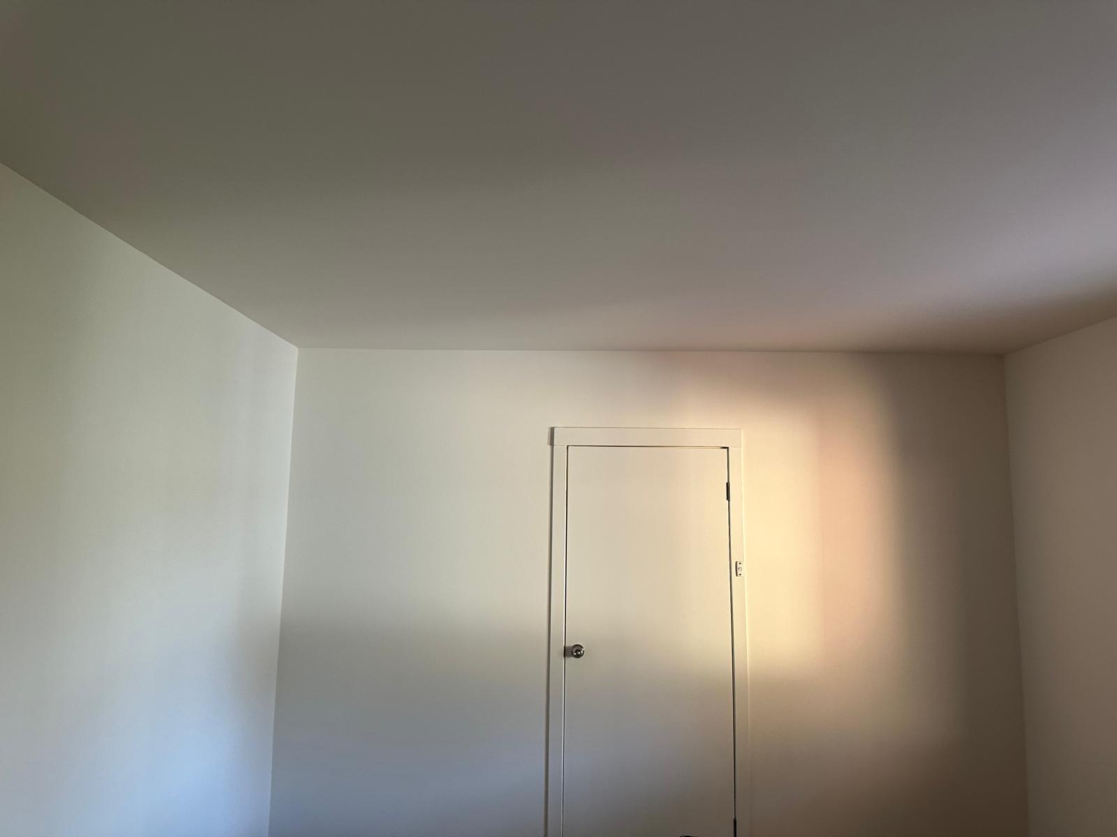 Fresh plastering with modern door finishing